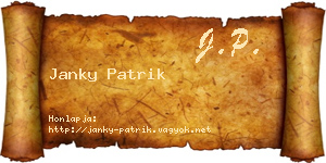 Janky Patrik névjegykártya