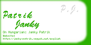 patrik janky business card
